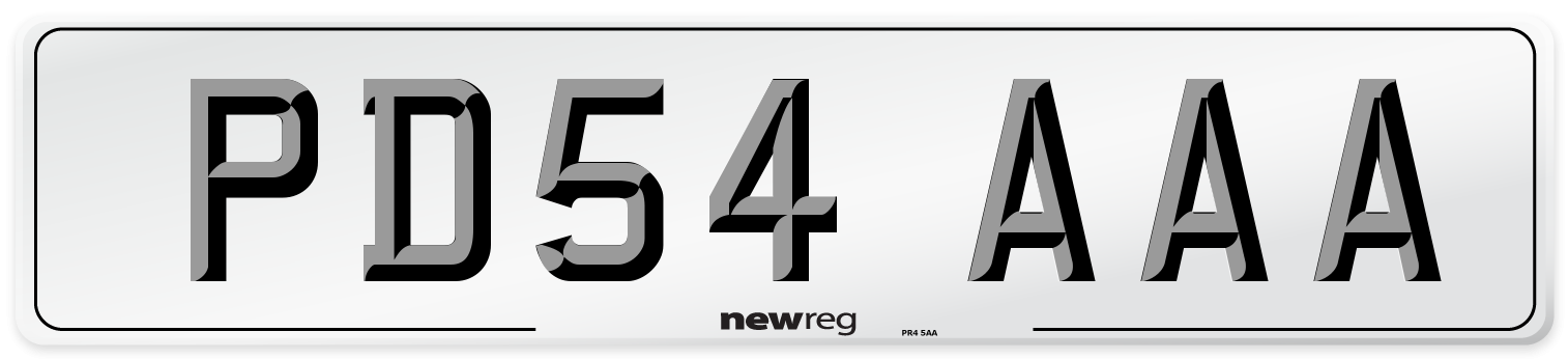 PD54 AAA Number Plate from New Reg